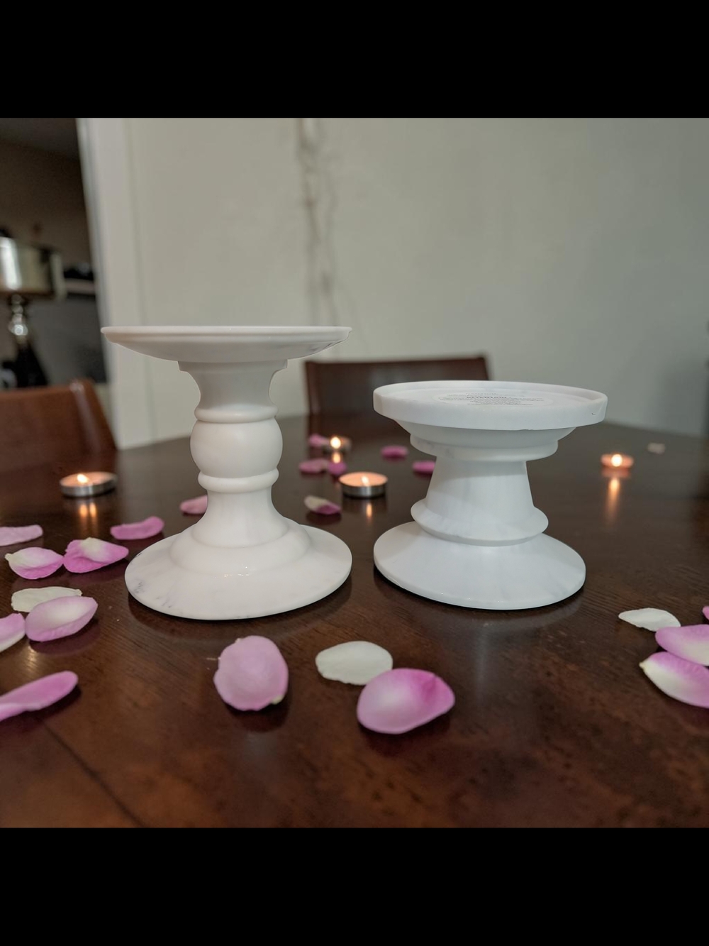 Bath & Body Works White Marble Candle Holder Duo